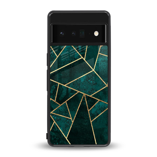 Emerald Geometry back phone cover | glass case for google pixel 6 pro