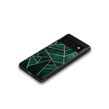 Emerald Geometry google pixel 6 pro mobile cover | shockproof glass phone case