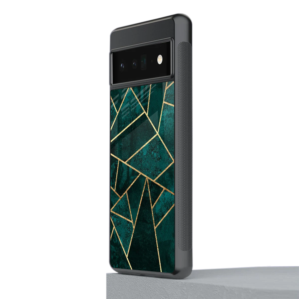 Emerald Geometry stylish phone case for google pixel 6 pro | glossy glass and slim fit