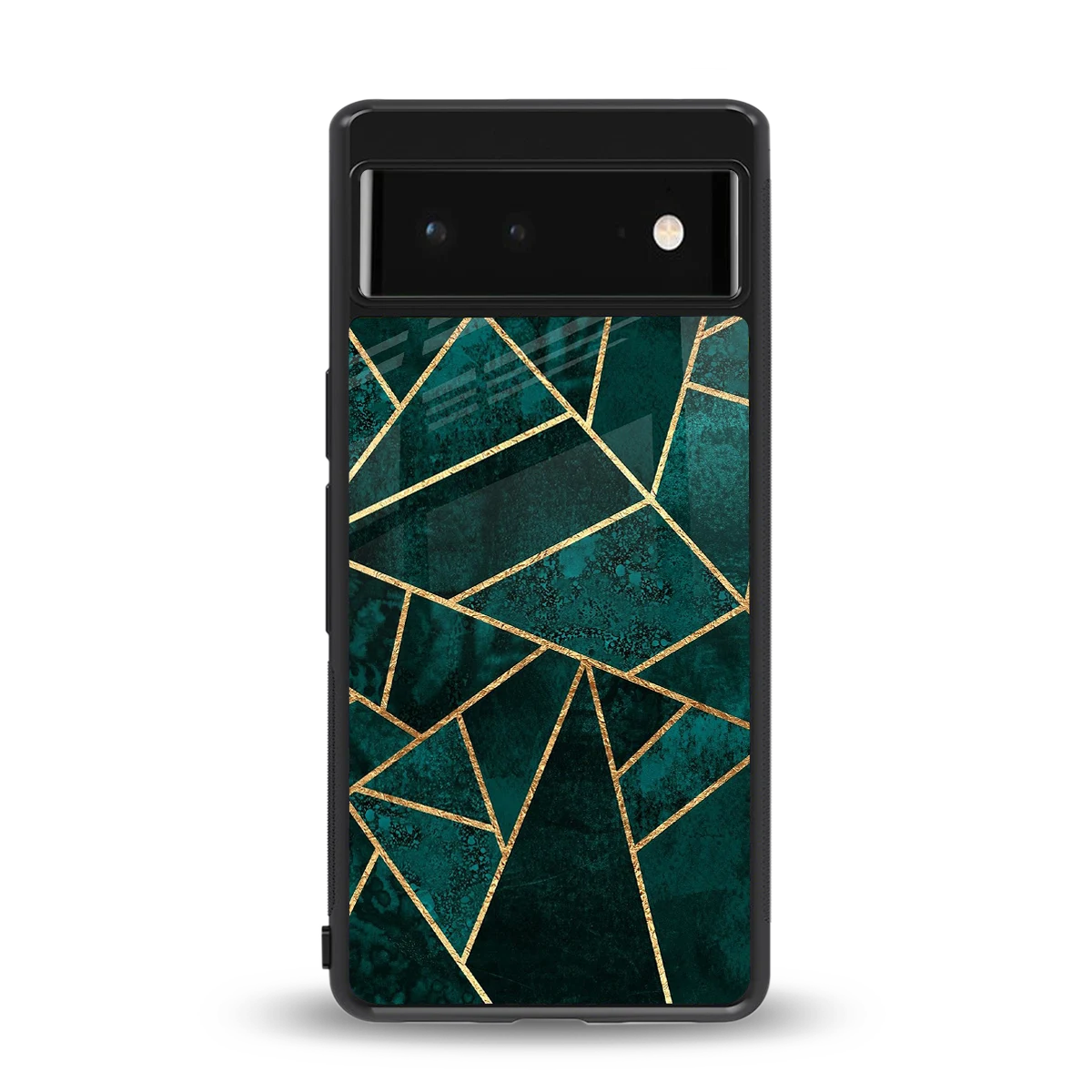 Emerald Geometry back phone cover | glass case for google pixel 6a