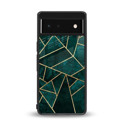 Emerald Geometry back phone cover | glass case for google pixel 6a