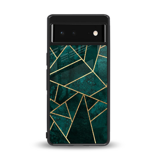 Emerald Geometry back phone cover | glass case for google pixel 6a
