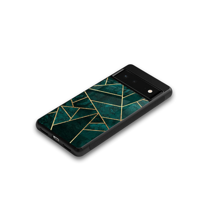 Emerald Geometry google pixel 6 mobile cover | shockproof glass phone case