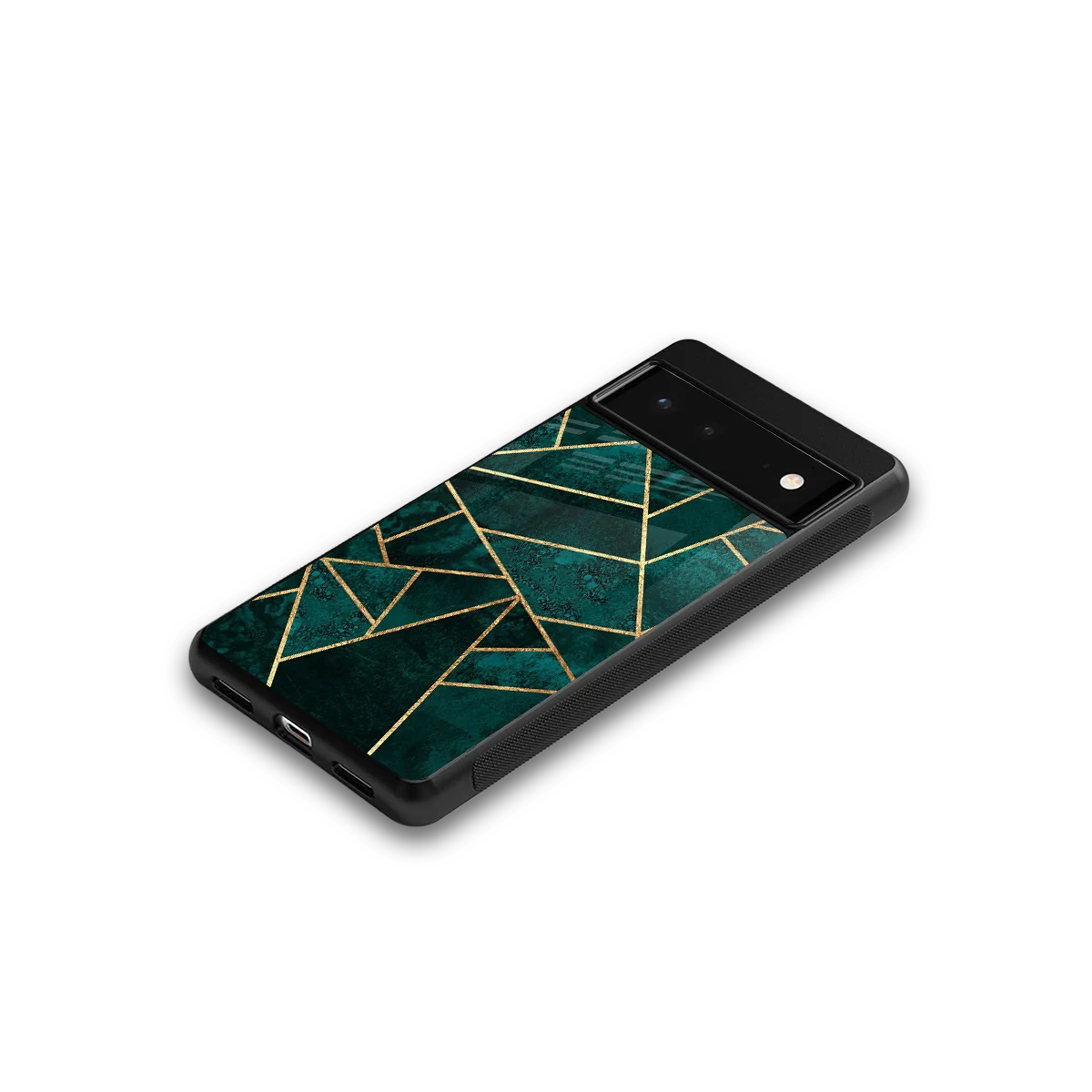 Emerald Geometry google pixel 6a mobile cover | shockproof glass phone case