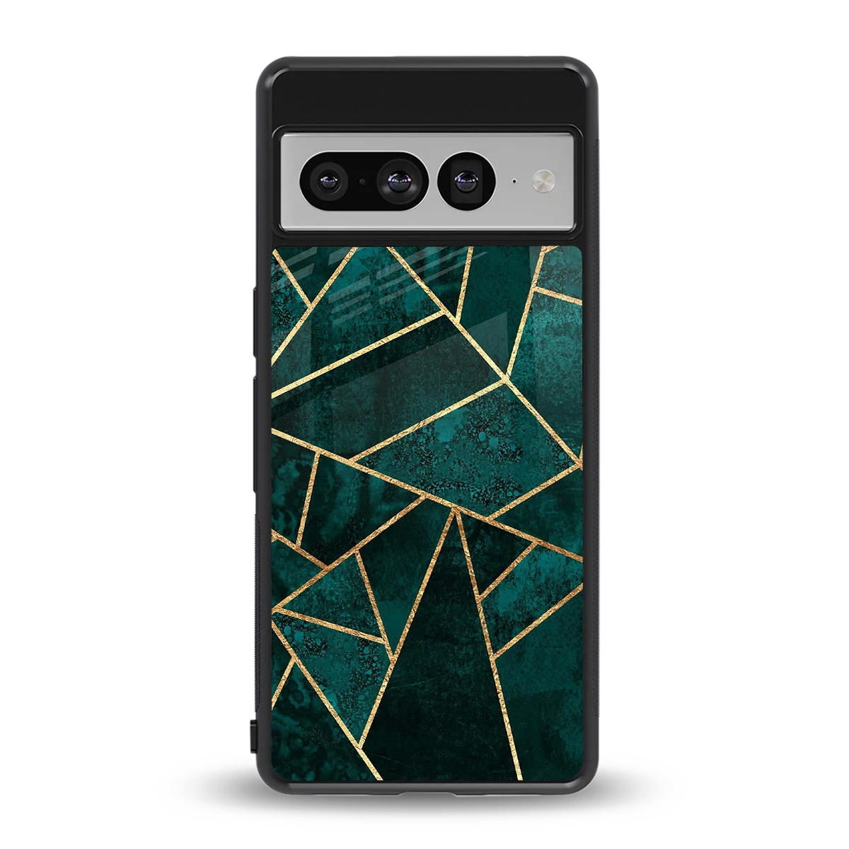 Emerald Geometry back phone cover | glass case for google pixel 7 pro