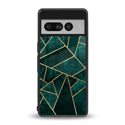 Emerald Geometry back phone cover | glass case for google pixel 7 pro