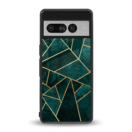 Emerald Geometry back phone cover | glass case for google pixel 7 pro