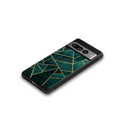 Emerald Geometry google pixel 7 pro mobile cover | shockproof glass phone case