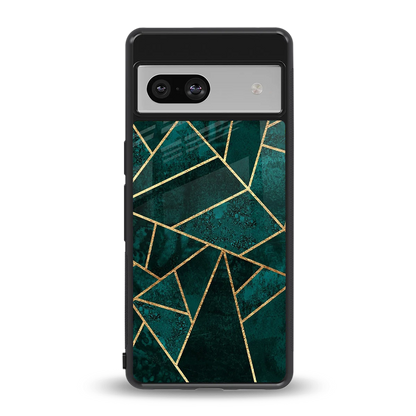 Emerald Geometry back phone cover | glass case for google pixel 7a