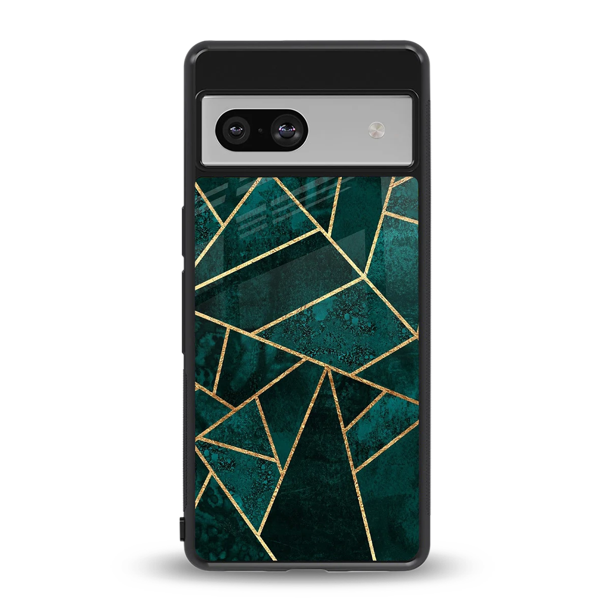 Emerald Geometry back phone cover | glass case for google pixel 7