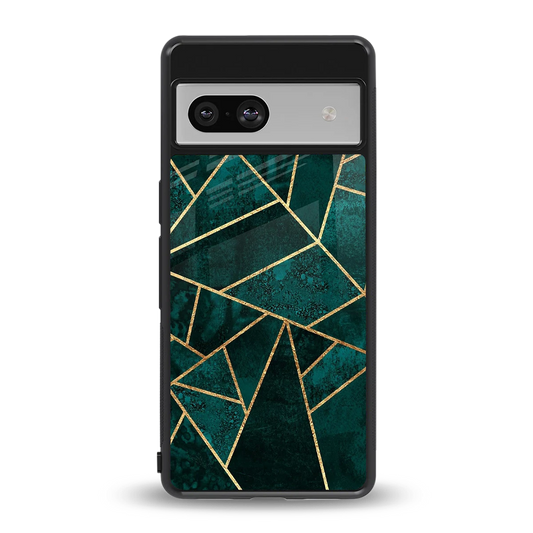 Emerald Geometry back phone cover | glass case for google pixel 7