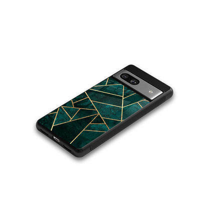 Emerald Geometry google pixel 7a mobile cover | shockproof glass phone case