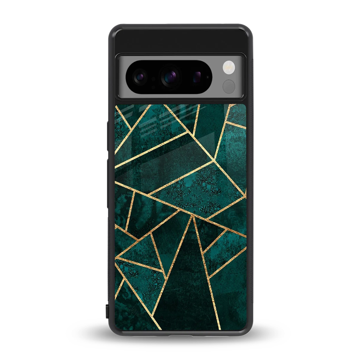 Emerald Geometry back phone cover | glass case for google pixel 8 pro