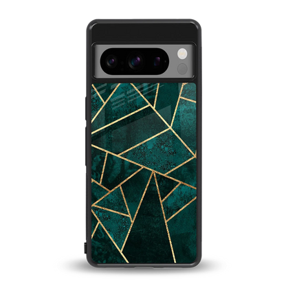 Emerald Geometry back phone cover | glass case for google pixel 8 pro