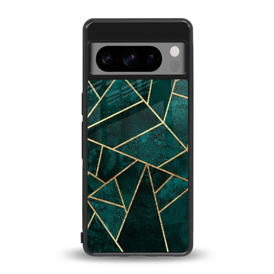 Emerald Geometry back phone cover | glass case for google pixel 8 pro