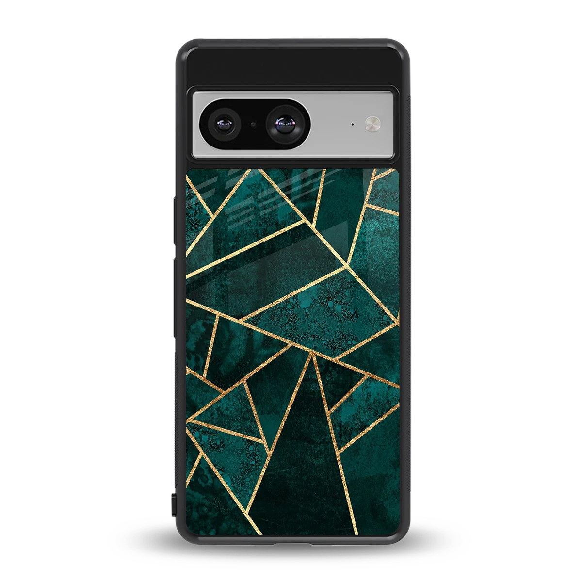 Emerald Geometry back phone cover | glass case for google pixel 8