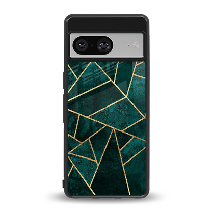 Emerald Geometry back phone cover | glass case for google pixel 8