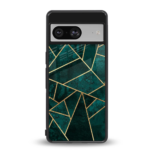 Emerald Geometry back phone cover | glass case for google pixel 8