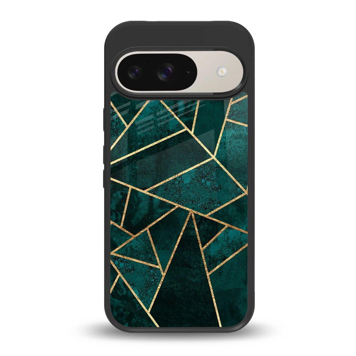 Emerald Geometry back phone cover | glass case for google pixel 9