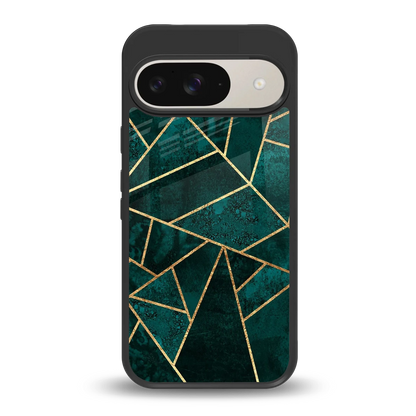 Emerald Geometry back phone cover | glass case for google pixel 9