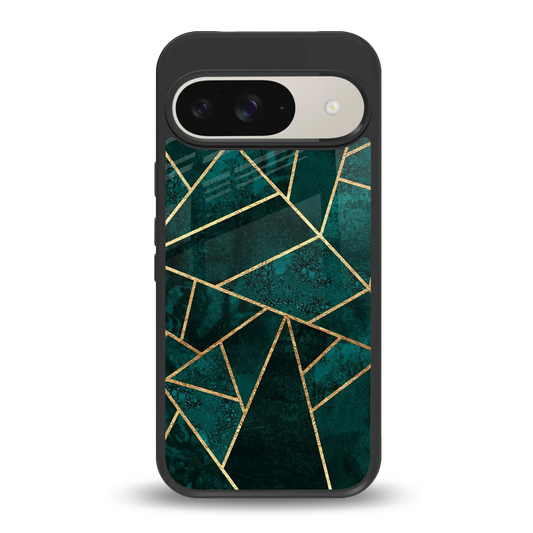 Emerald Geometry back phone cover | glass case for google pixel 9