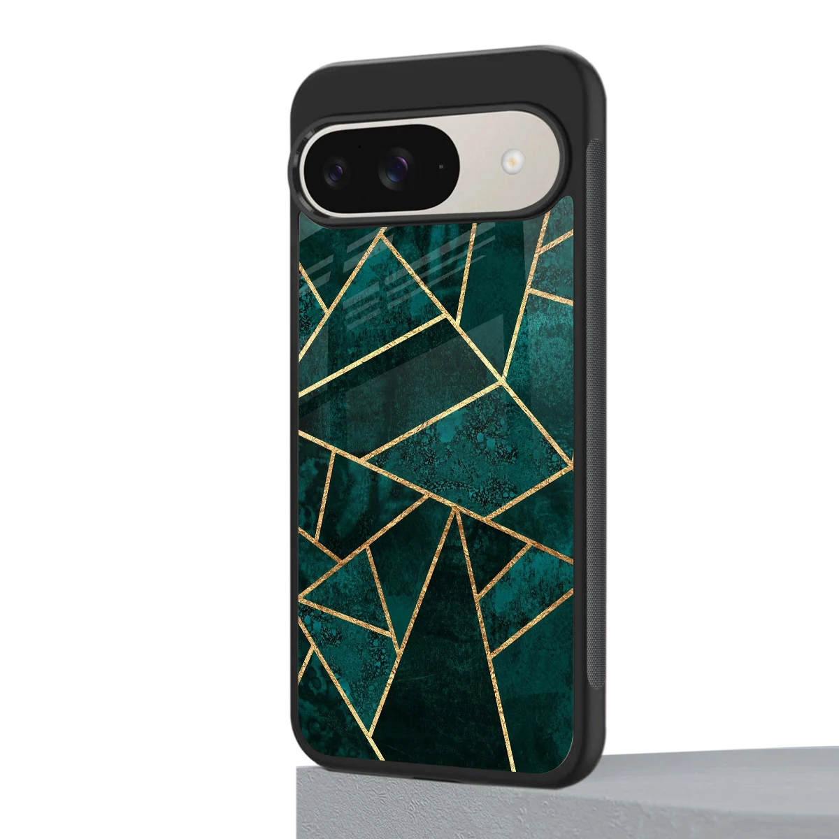 Emerald Geometry google pixel 9 mobile cover | shockproof glass phone case
