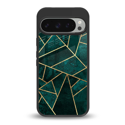 Emerald Geometry back phone cover | glass case for google pixel 9 pro
