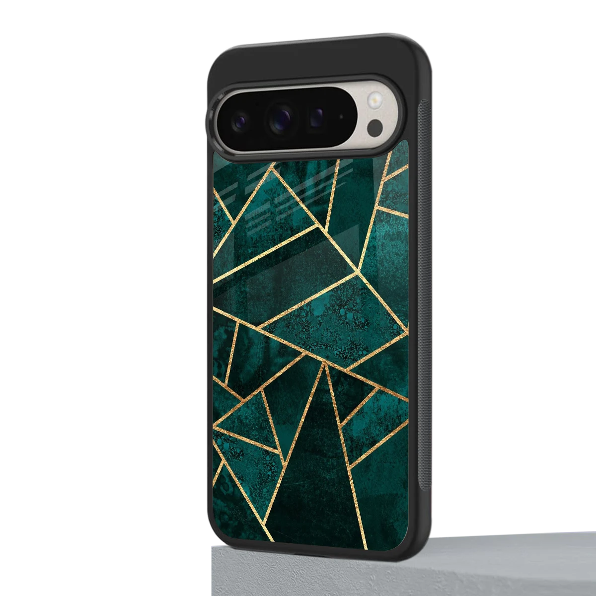 Emerald Geometry google pixel 9 pro xl mobile cover | shockproof glass phone case