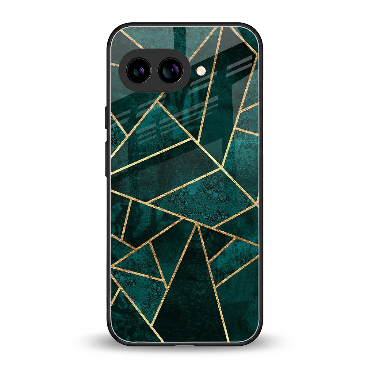 Emerald Geometry back phone cover | glass case for google pixel 10a