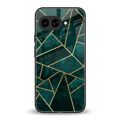 Emerald Geometry back phone cover | glass case for google pixel 10a