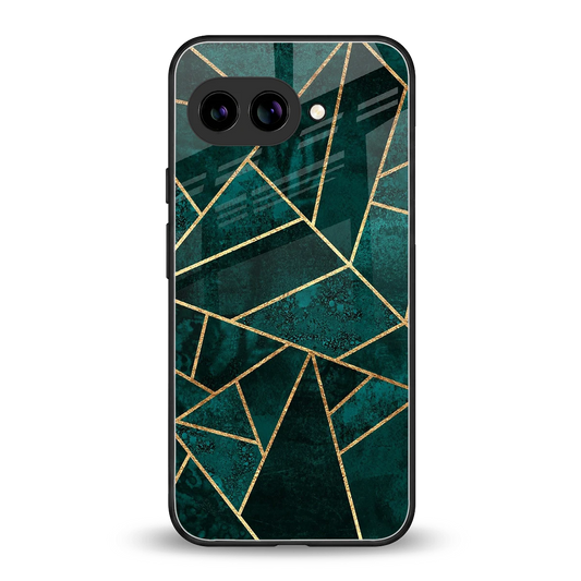 Emerald Geometry back phone cover | glass case for google pixel 10a