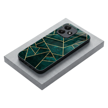 Emerald Geometry stylish phone case for redmi 12 5g | glossy glass and slim fit