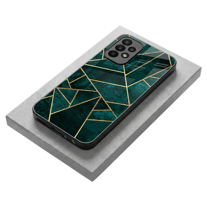Emerald Geometry stylish phone case for samsung galaxy a23 | glossy glass and slim fit