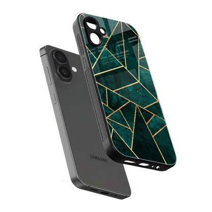 Emerald Geometry sleek samsung galaxy a06 5g cover with tempered glass back and TPU edges