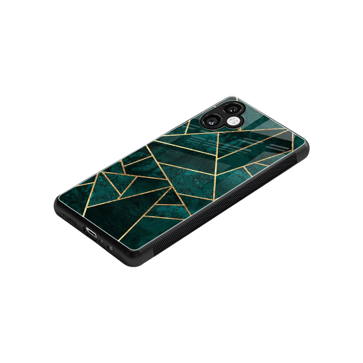 Emerald Geometry stylish phone case for samsung galaxy a06 5g | glossy glass and slim fit