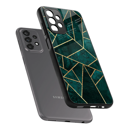 Emerald Geometry sleek samsung galaxy a23 cover with tempered glass back and TPU edges