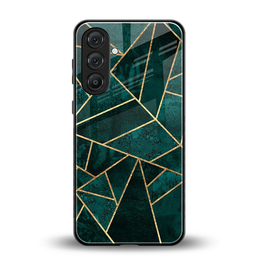Emerald Geometry back phone cover | glass case for samsung galaxy f15 5g