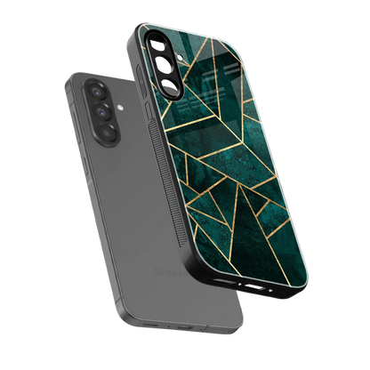 Emerald Geometry sleek samsung galaxy f17 5g cover with tempered glass back and TPU edges