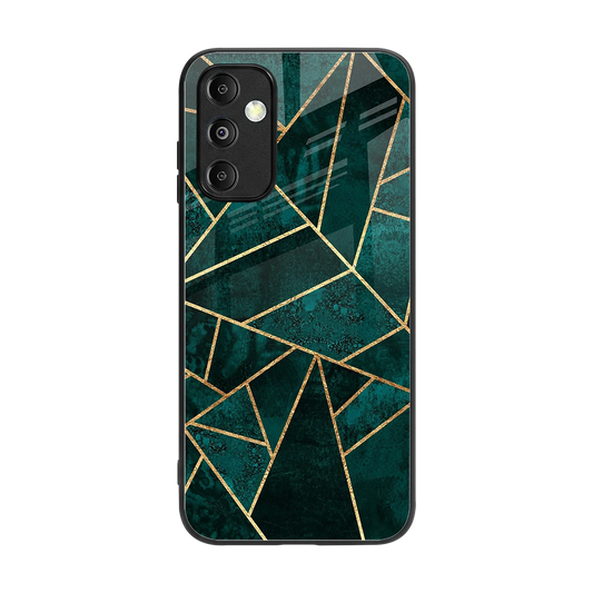 Emerald Geometry back phone cover | glass case for samsung galaxy m14 5g