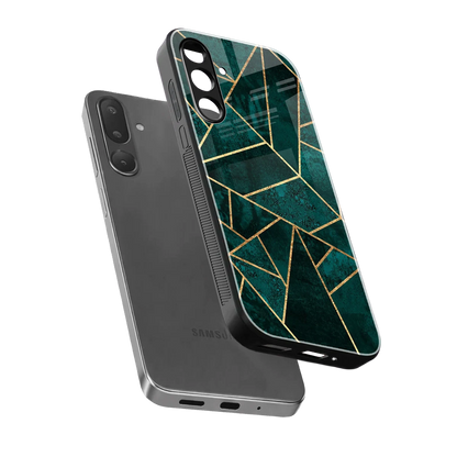 Emerald Geometry sleek samsung galaxy m36 5g cover with tempered glass back and TPU edges