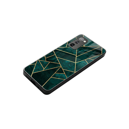 Emerald Geometry stylish phone case for samsung galaxy s20 fe | glossy glass and slim fit