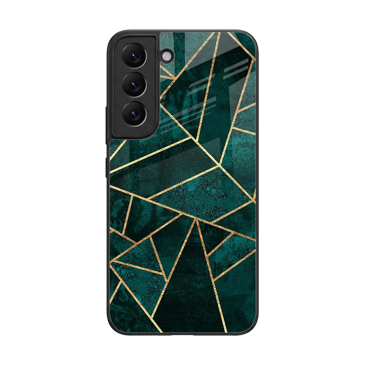 Emerald Geometry back phone cover | glass case for samsung galaxy s22