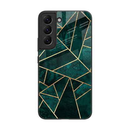 Emerald Geometry back phone cover | glass case for samsung galaxy s22