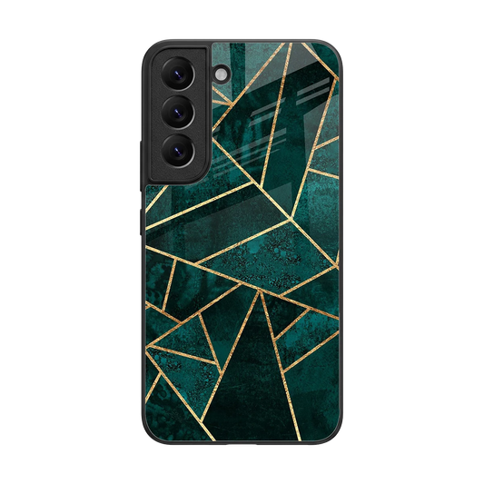 Emerald Geometry back phone cover | glass case for samsung galaxy s22