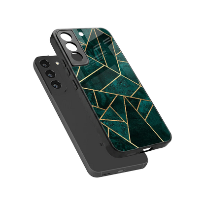 Emerald Geometry sleek samsung galaxy s22 cover with tempered glass back and TPU edges