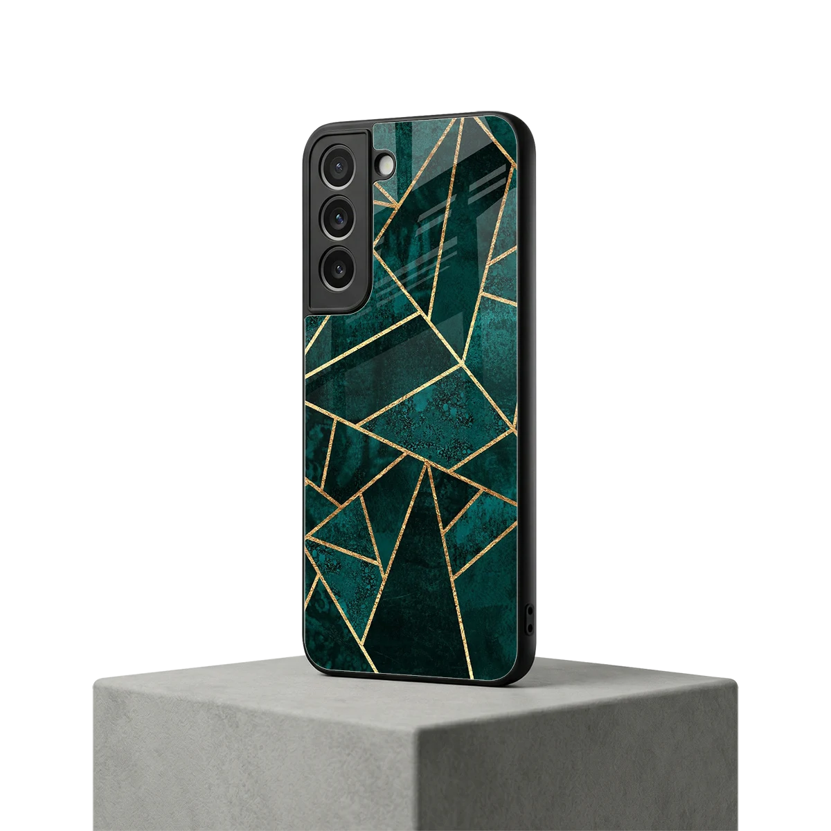 Emerald Geometry samsung galaxy s22 mobile cover | shockproof glass phone case