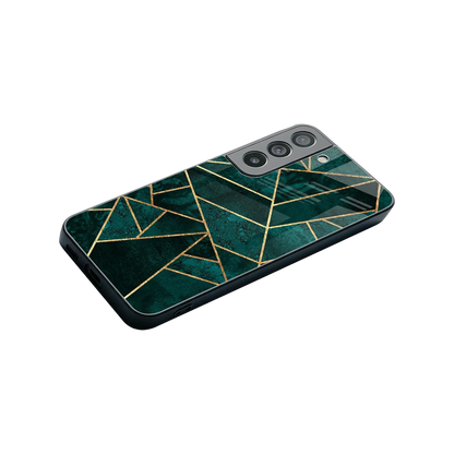 Emerald Geometry stylish phone case for samsung galaxy s22 | glossy glass and slim fit