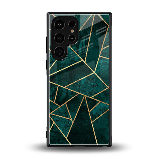 Emerald Geometry back phone cover | glass case for samsung galaxy s23 ultra
