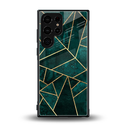 Emerald Geometry back phone cover | glass case for samsung galaxy s24 ultra
