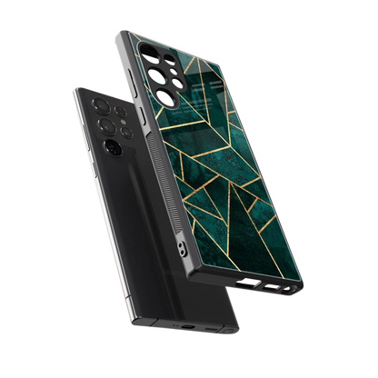 Emerald Geometry sleek samsung galaxy s24 ultra cover with tempered glass back and TPU edges
